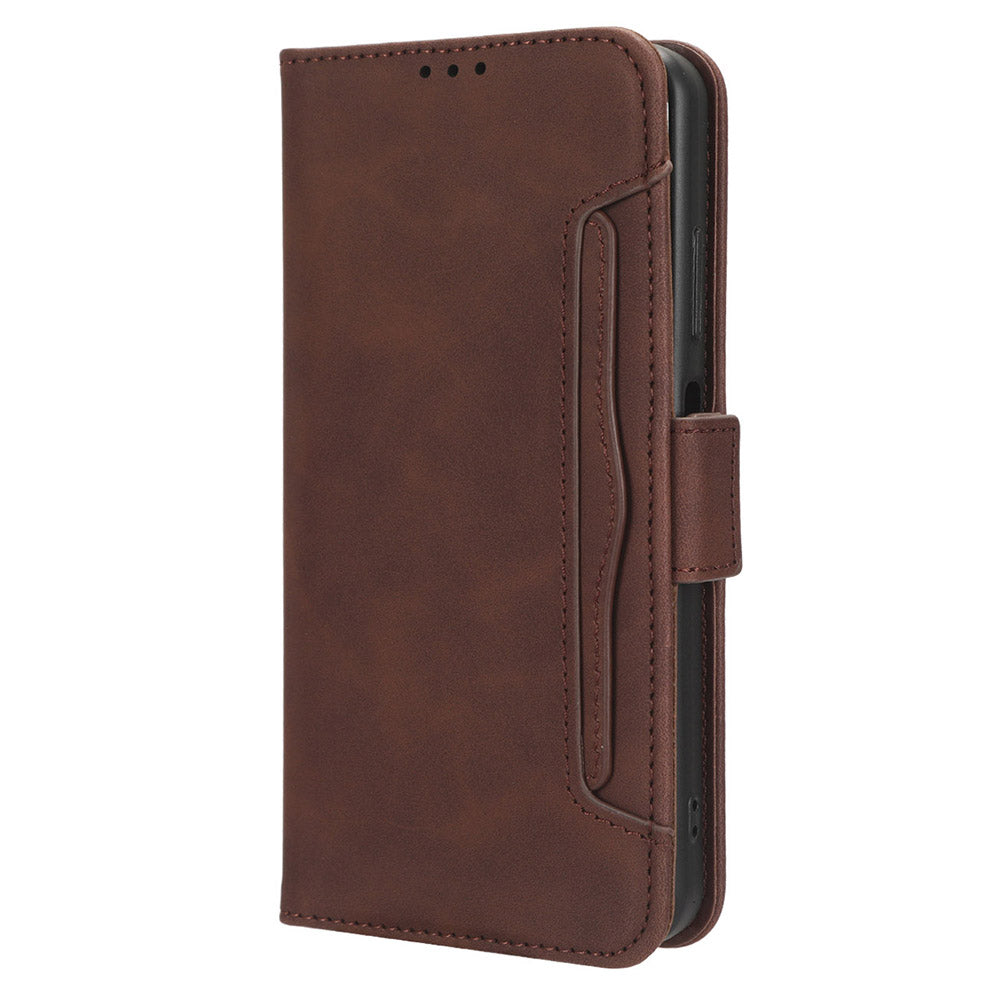For ZTE Blade A54 Leather Folio Wallet Case Stand View Phone Cover Card Slots - Brown For ZTE Blade A54 Leather Folio Wallet Case Stand View Phone Cover Card Slots - Brown